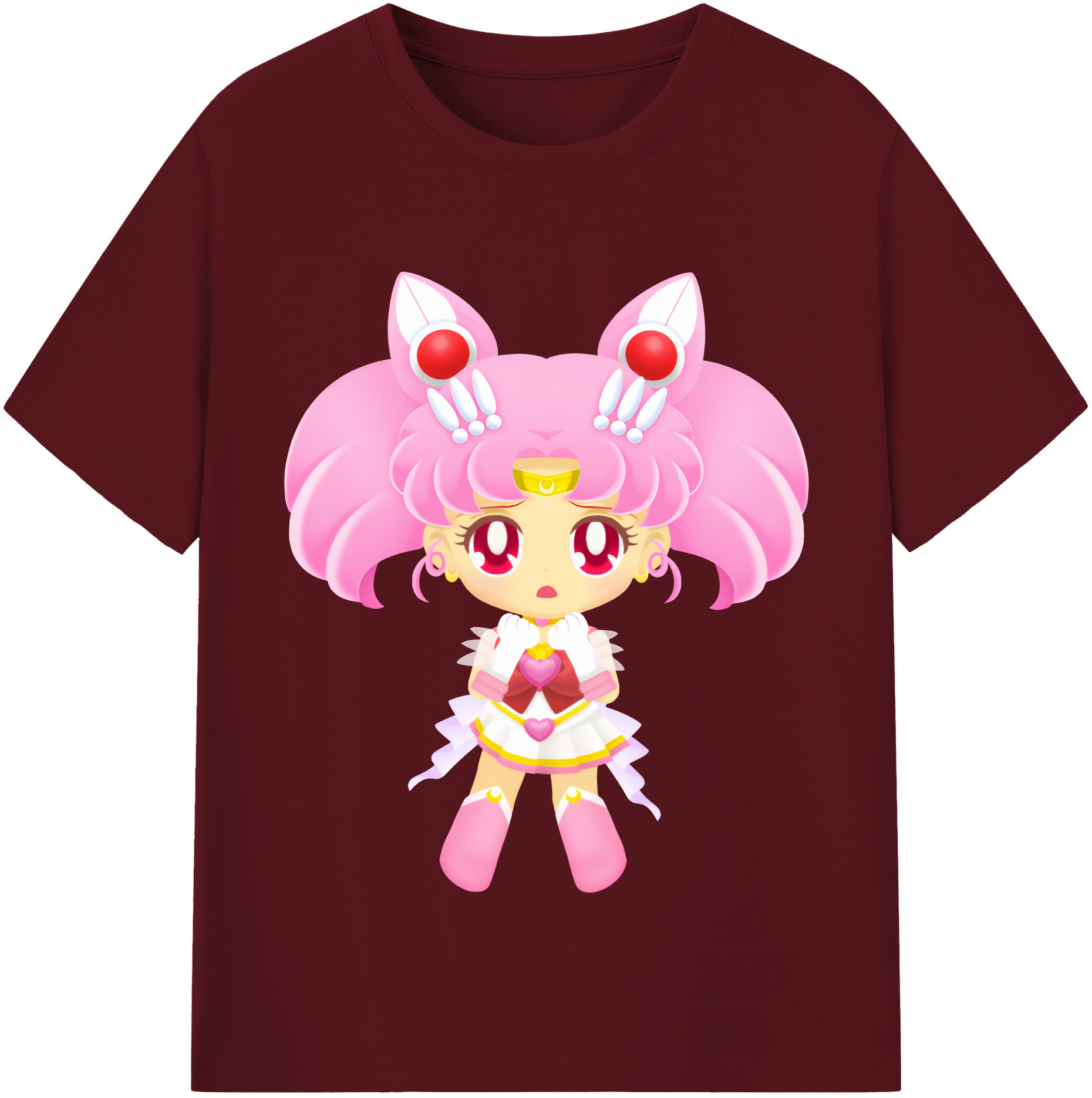 （画像用） 美少女戦士セーラームーン ちびうさ Sailor Moon Chibiusa Tsukino Usagi Small Lady Serenity 綿100％半袖Tシャツ（フロントプリント）